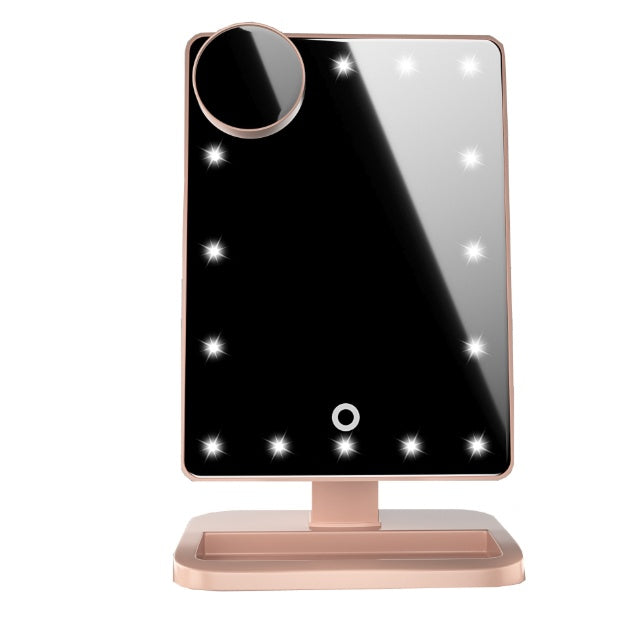 Miroir de Maquillage LED Tactile avec Haut-Parleur Bluetooth et Grossissement 10X