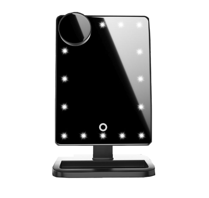 Miroir de Maquillage LED Tactile avec Haut-Parleur Bluetooth et Grossissement 10X