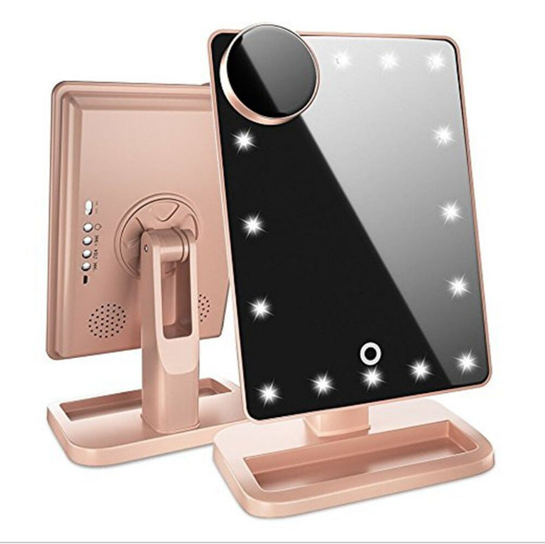 Miroir de Maquillage LED Tactile avec Haut-Parleur Bluetooth et Grossissement 10X